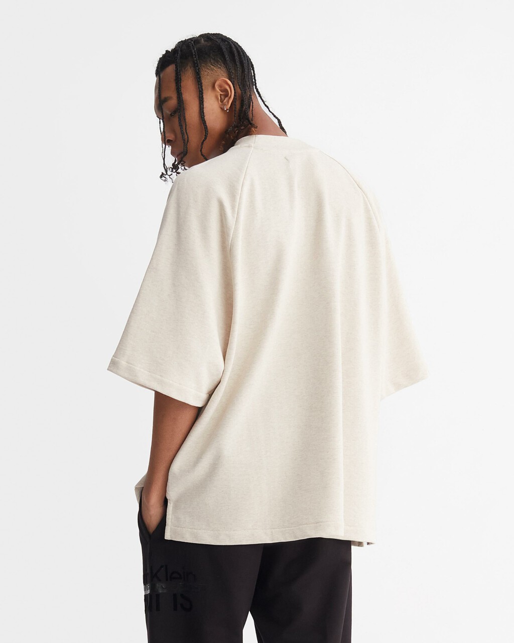 寬鬆版型標誌插肩袖 T 裇, Beige Heather, hi-res