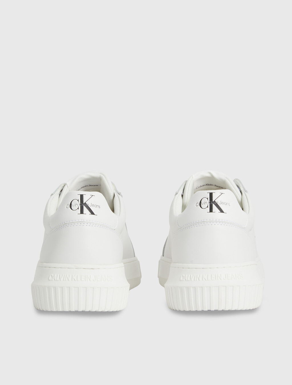 Leather Trainers, White/Black, hi-res