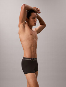 Icon Microfiber Stretch Metallic Low Rise Trunk, Black, hi-res