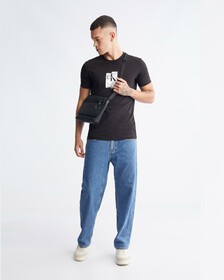 金屬色 Monogram 有機棉 T 裇, Ck Black, hi-res