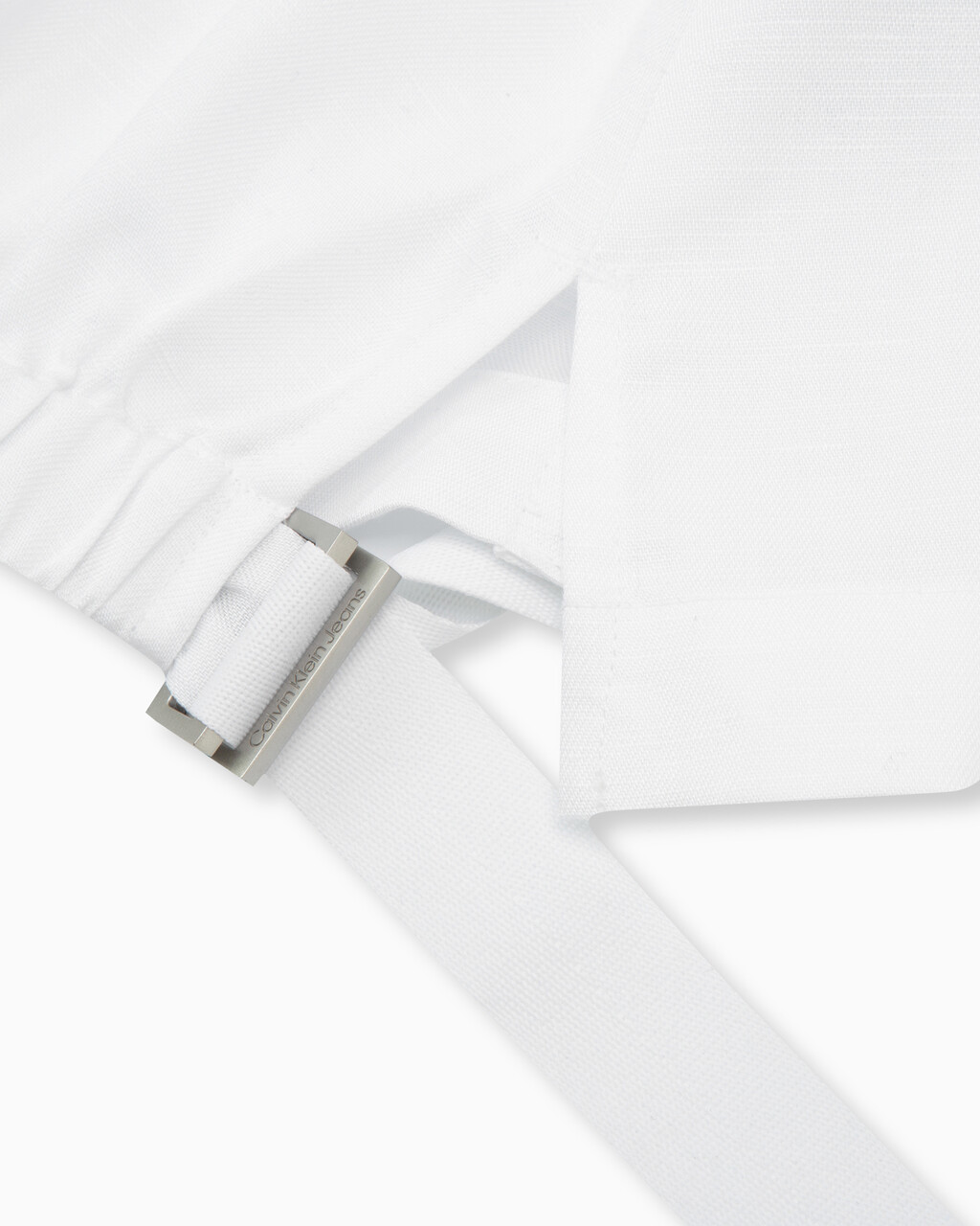 Summer Textures 側帶無袖裇衫, Bright White, hi-res