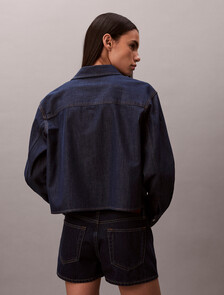 Cropped Denim Dad Shirt, CHESAPEAKE BAY, hi-res