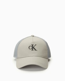 CKJ ARCHIVE TRUCKER CAP, Overcast Grey, hi-res