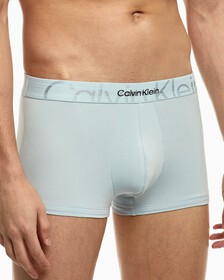 Embossed Icon Microfiber Low Rise Trunks, Palest Blue, hi-res