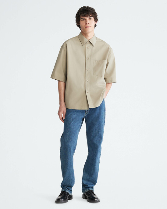 Standards Short Sleeve Oversized Button-Down Shirt