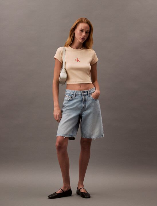 Slim Cropped Monogram T-shirt