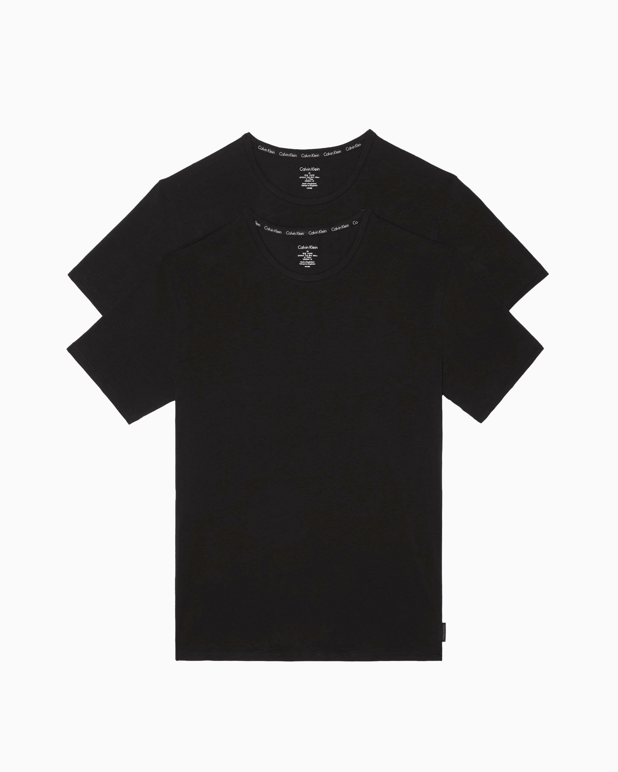 Modern Cotton Stretch Crew Neck T Shirts 2 Pack black Calvin