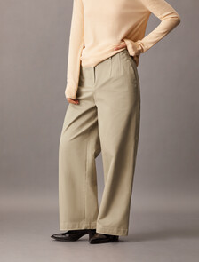 Cotton Chino Relaxed Trousers, Crockery, hi-res