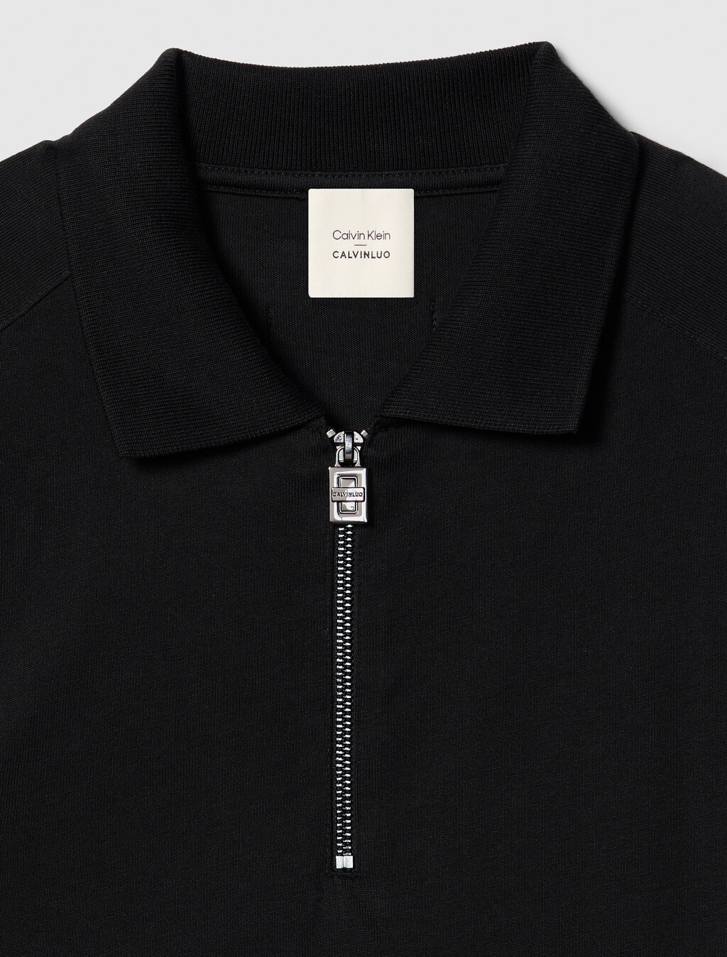 1/4 Zip Polo, Black, hi-res