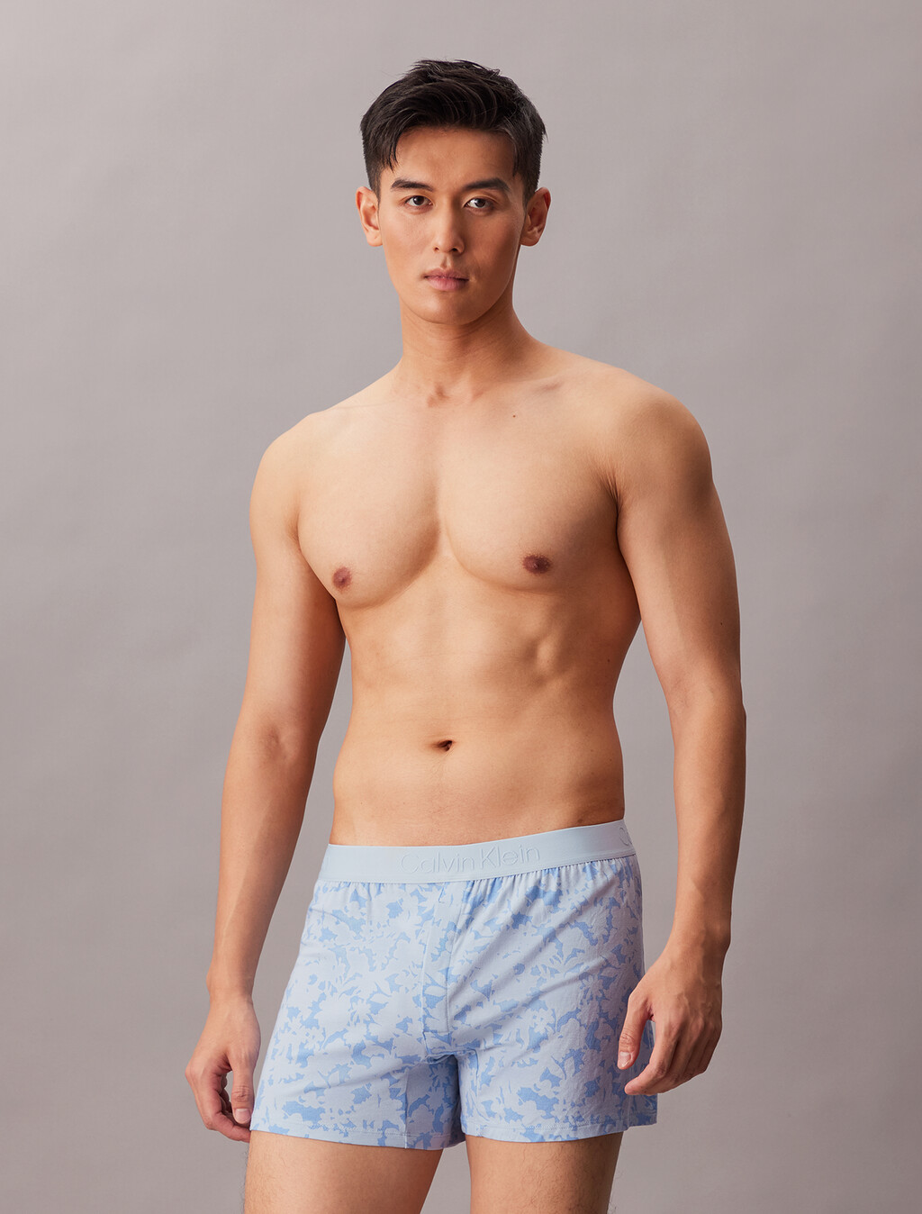 Ultra Soft Modal Slim Boxer, PERFORATED FLORAL BREEZY BLUE, hi-res