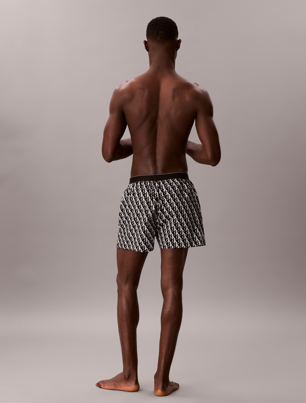 CK X Cotton Monogram 修身四角內褲, STEPPING LOGO BLACK, hi-res