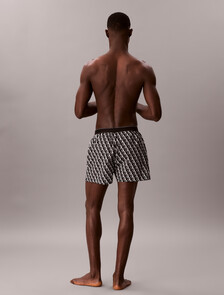 CK X Cotton Monogram 修身四角內褲, STEPPING LOGO BLACK, hi-res