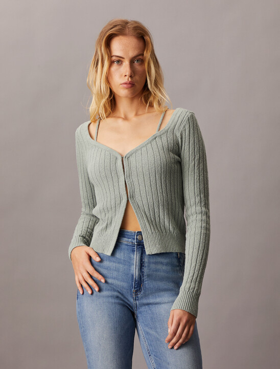 Sensual Strap Knit Cardigan