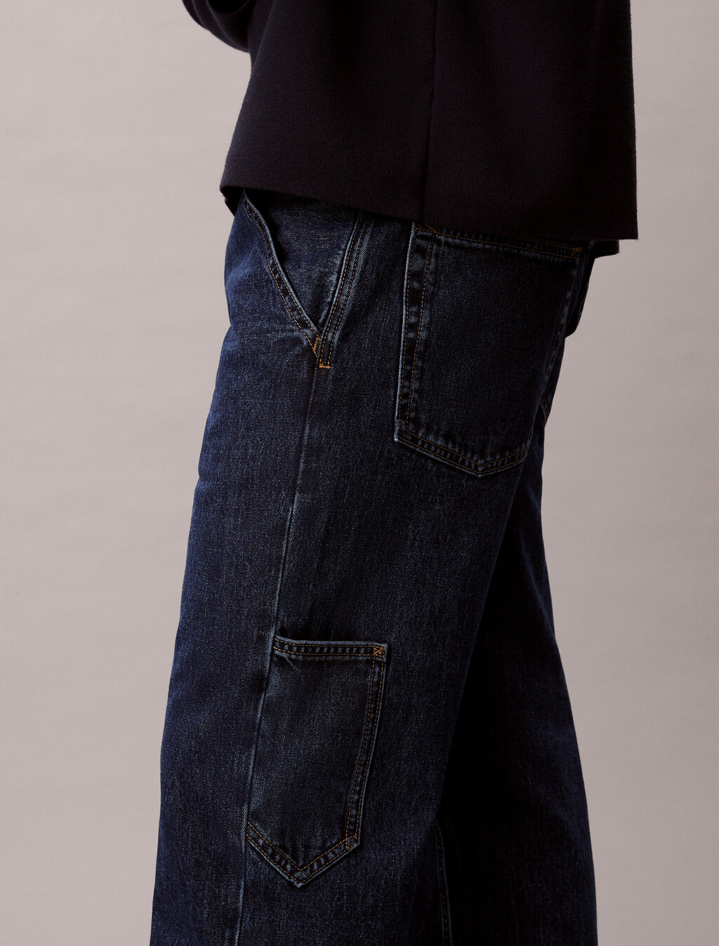 Straight Leg Carpenter Jeans, INDIGO GRAVEL, hi-res