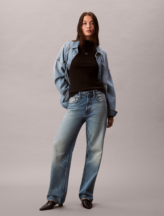 Ribbed Cotton Turtleneck Top