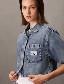 棉質萊賽爾牛仔襯衫, Denim Light, hi-res
