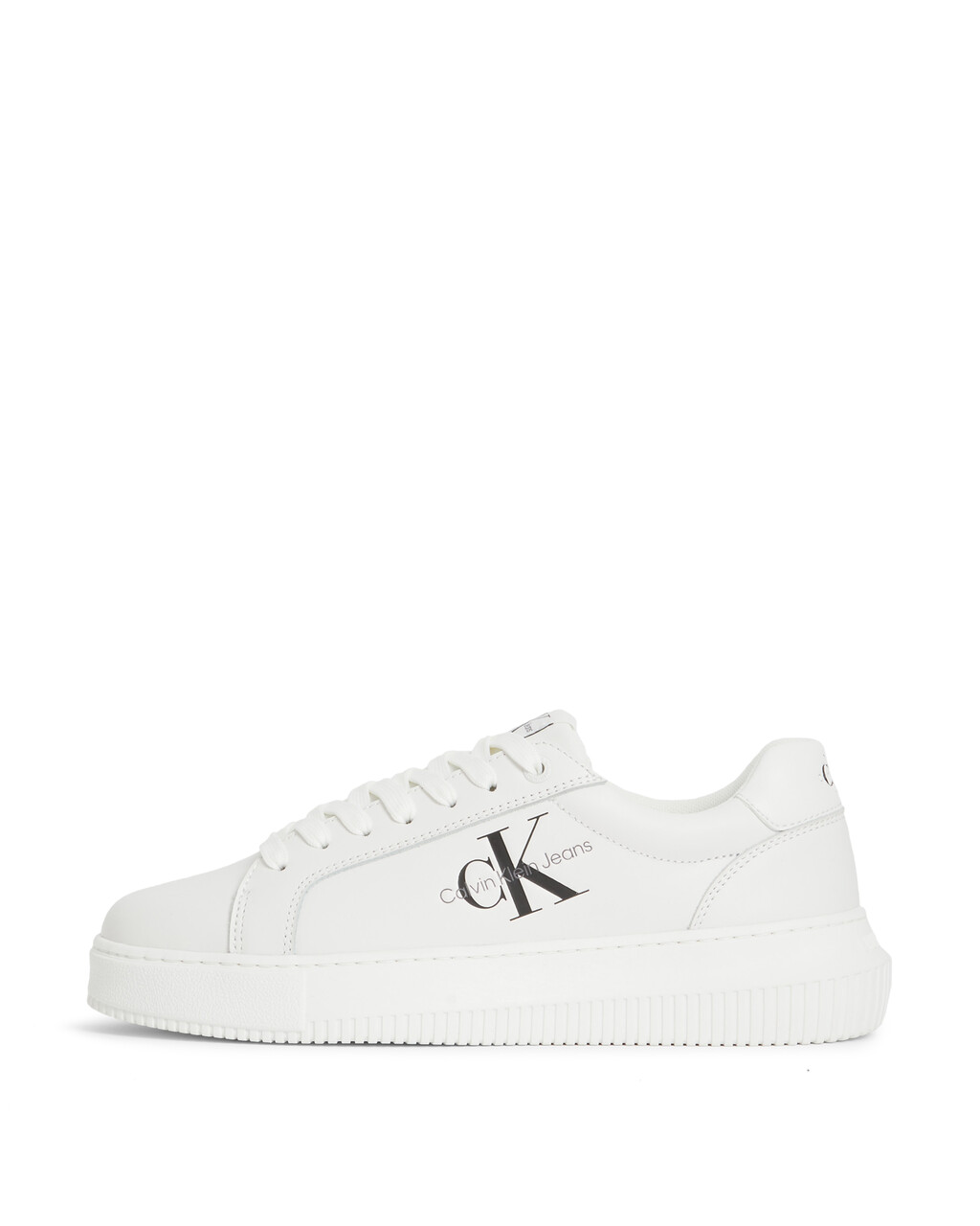 Leather Trainers, White, hi-res