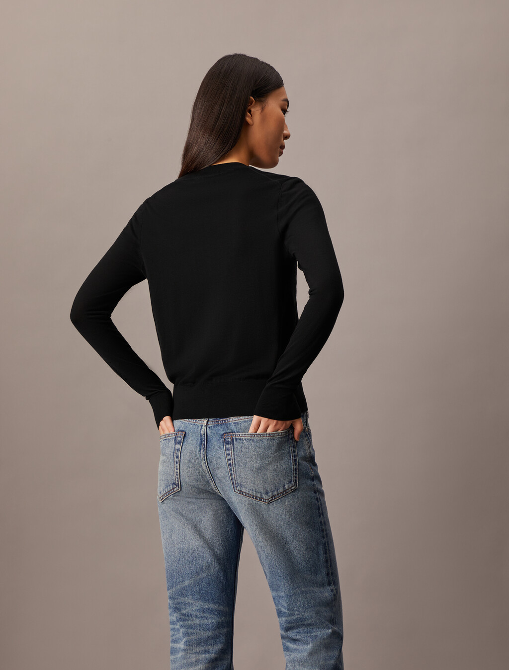 Tech Merino Crewneck Sweater, Black, hi-res