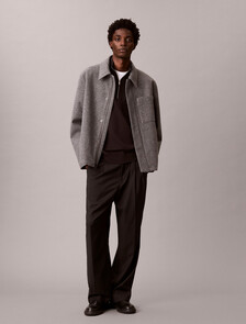 Tech Filled Shirt Jacket, Heather Grey, hi-res