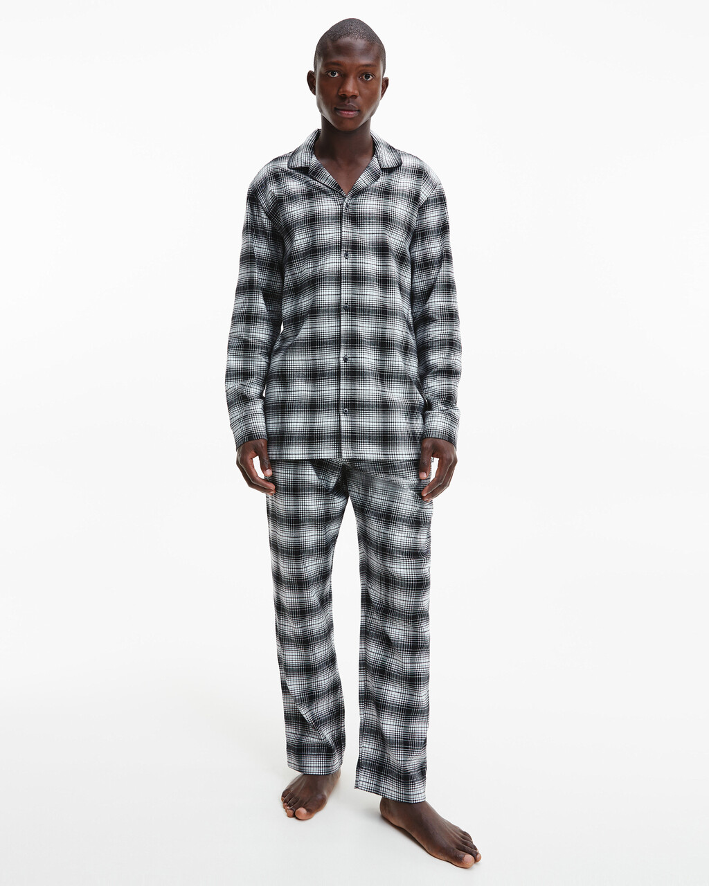法蘭絨長袖裇衫, CK Shadow Plaid+Black, hi-res