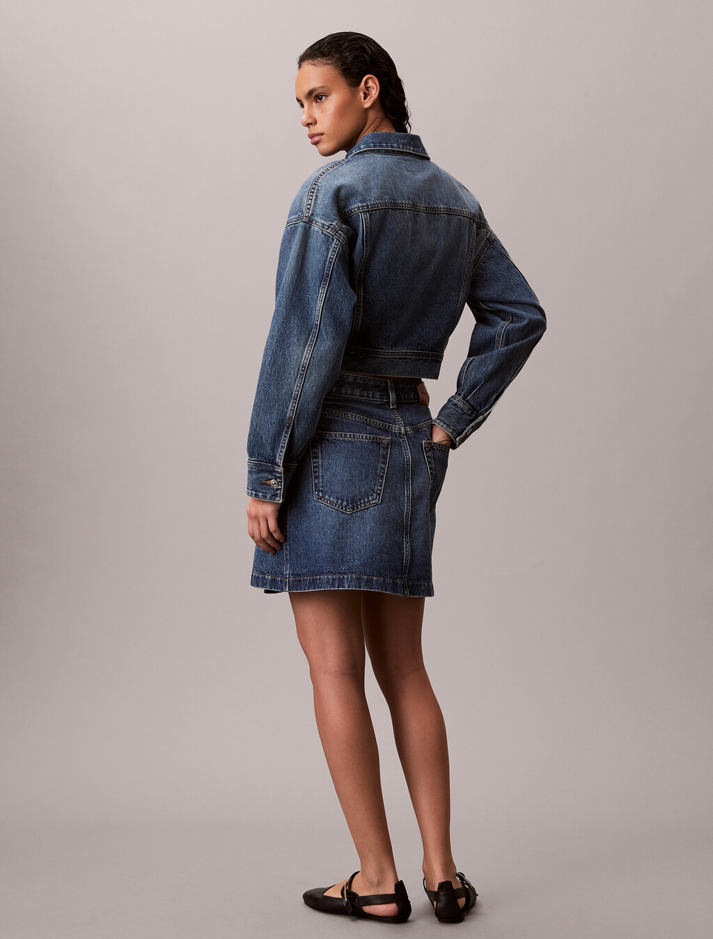 Denim Mini Wrap Skirt, COLD SPRINGS, hi-res