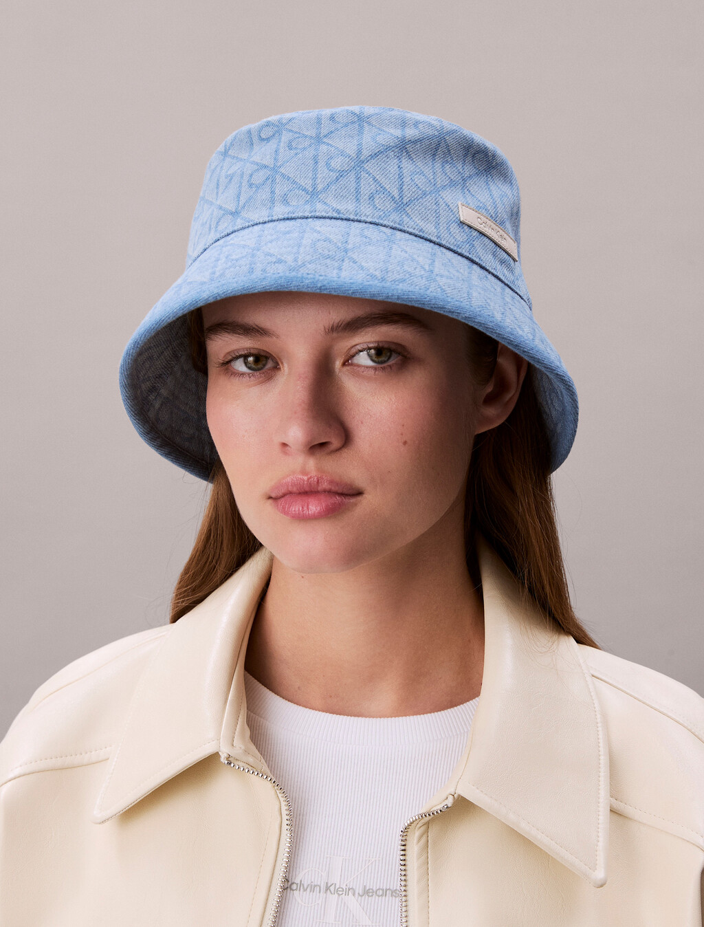 Burnout Emblem Logo Bucket Hat, Vintage Denim, hi-res