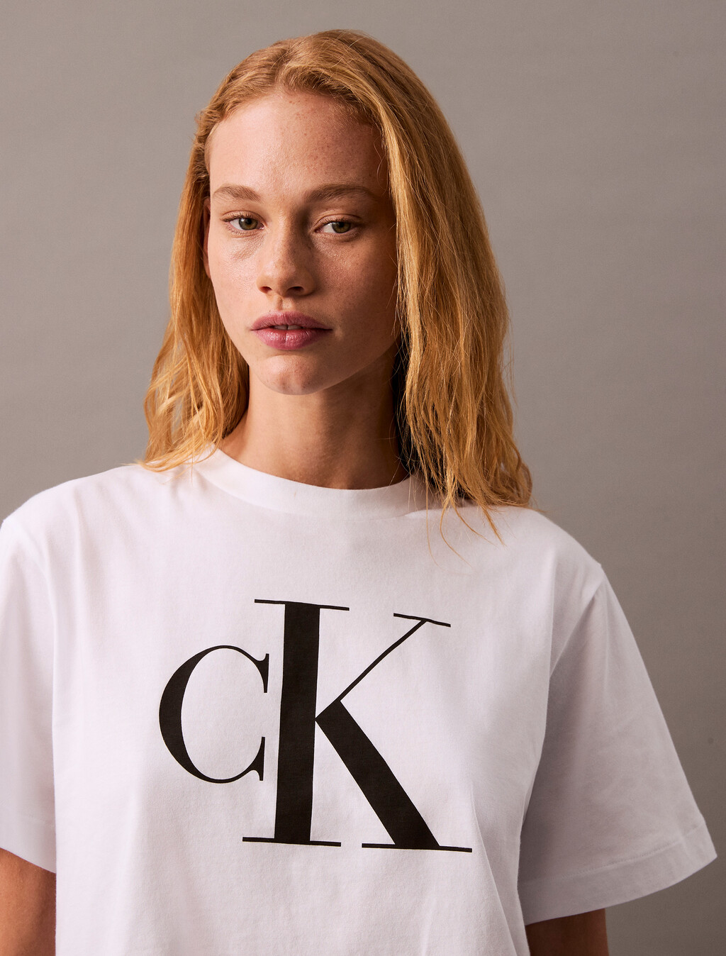 CK 標誌方正版型 T 恤, Brilliant White, hi-res