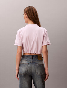 Cropped Tie Waist Logo T-shirt, Cradle Pink, hi-res