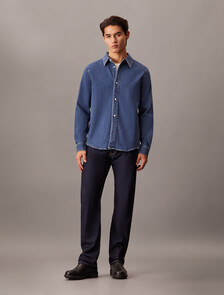Slim Denim Shirt, Denim Dark, hi-res