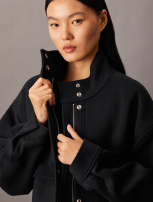 山羊絨羊毛混紡短版飛行員外套, Black Beauty, hi-res