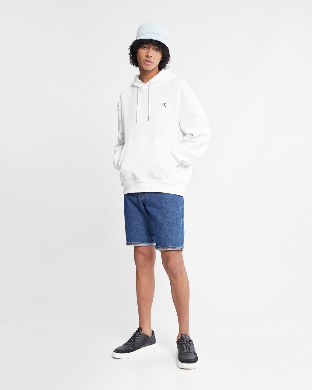 Washed Denim Monogram Bucket Hat, LIGHT WASH DENI, hi-res