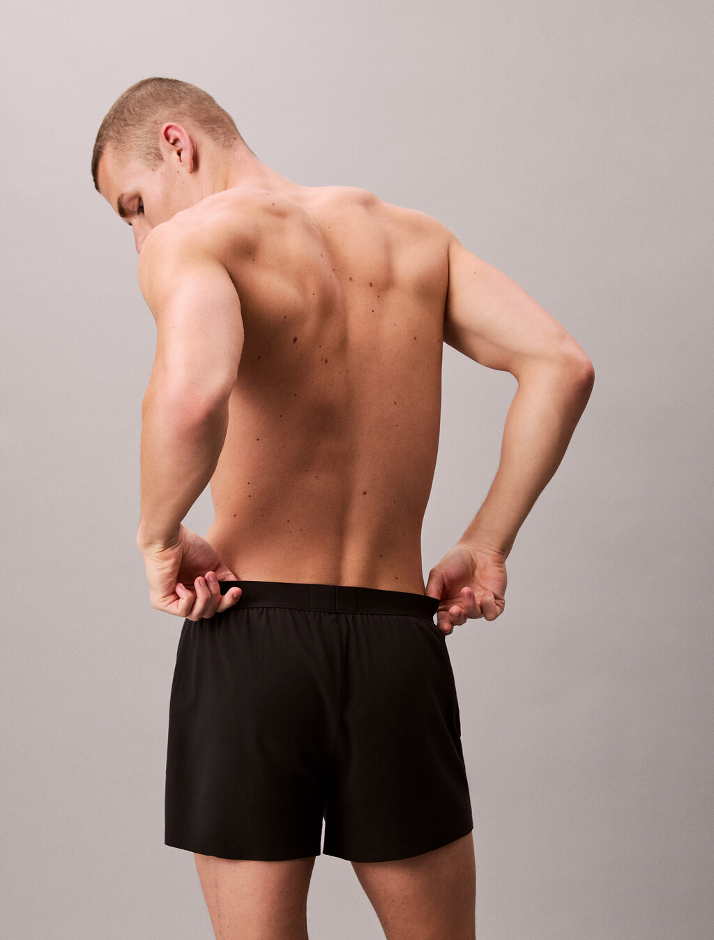 CK Black 修身四角內褲, Black, hi-res