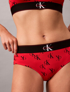 Lightly Lined Bralette - Graphic Monogram Microfibre Stretch, Smudge CK Small+Goji Berry, hi-res