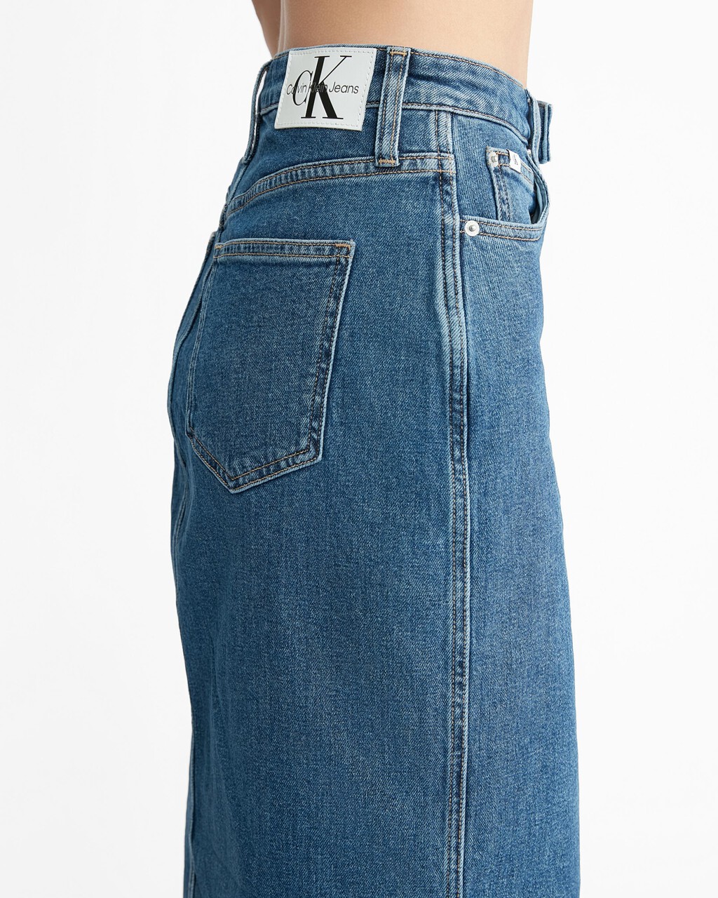 Sustainable Midi Denim Skirt, Denim Medium, hi-res