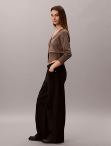 Soft Knit Classic Cardigan, Shiitake Melange, hi-res
