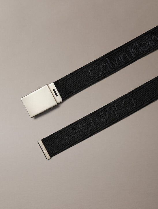 Logo Jacquard Plaque Buckle Belt