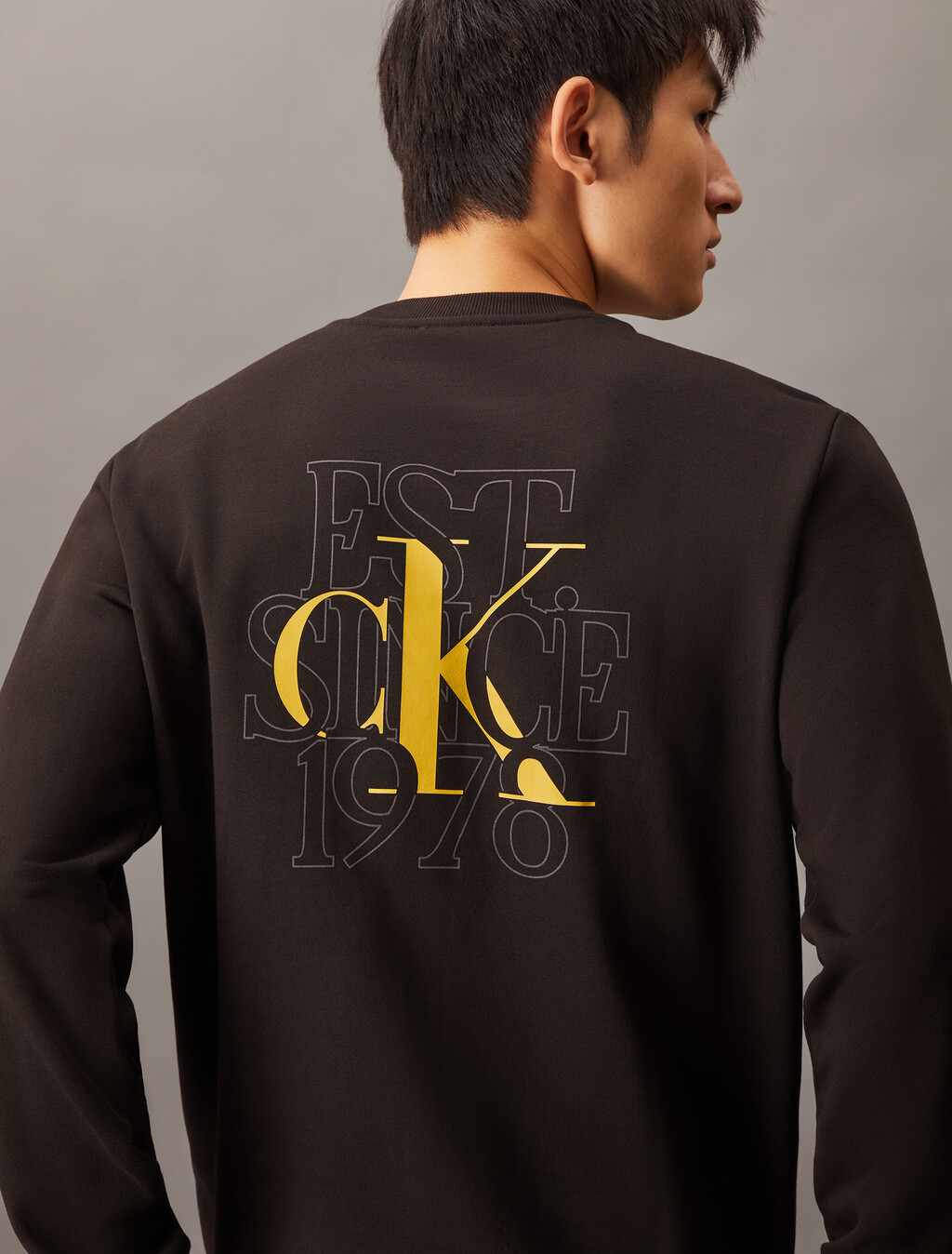 後背 Monogram 標誌印花衛衣, Ck Black, hi-res
