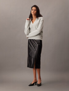 美麗諾羊毛毛圈紗 Polo 毛衣, Melodic Blue, hi-res