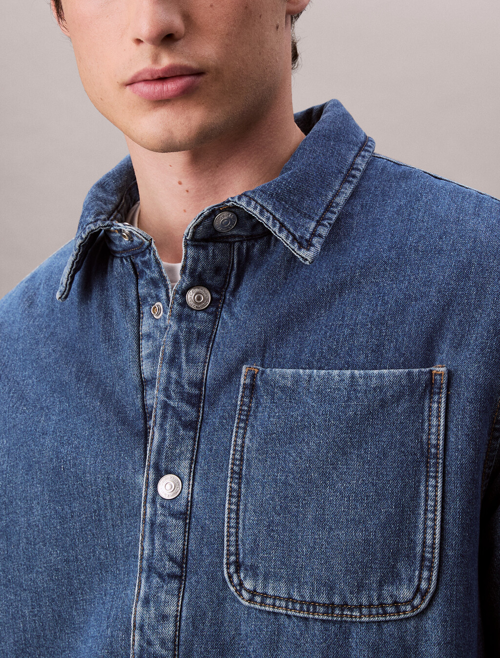 Ritz 絎縫牛仔襯衫, RITZ, hi-res