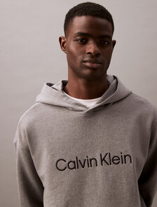 Hero Logo Terry Hoodie, Medium Grey Heather, hi-res