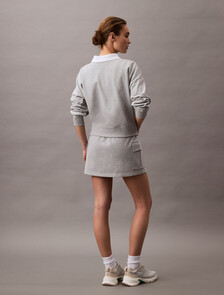 Cotton Terry Cargo Mini Skirt, Heroic Grey Heather, hi-res