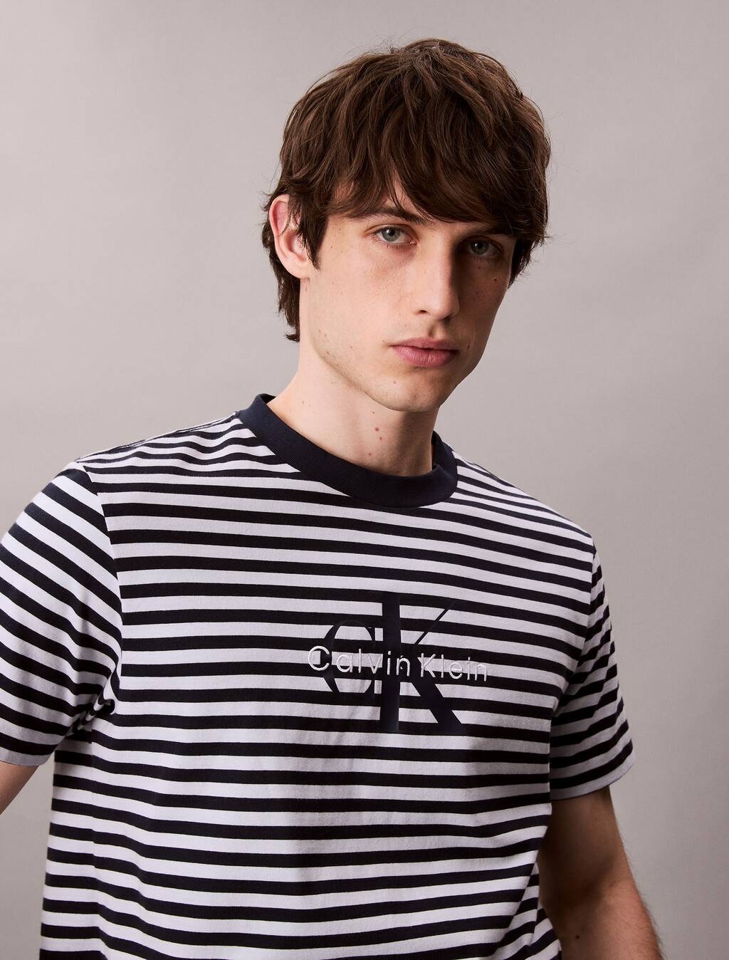Monogram Logo Stripe Relaxed T-Shirt, Xenon Blue, hi-res