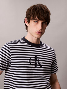 Monogram Logo Stripe Relaxed T-Shirt, Xenon Blue, hi-res