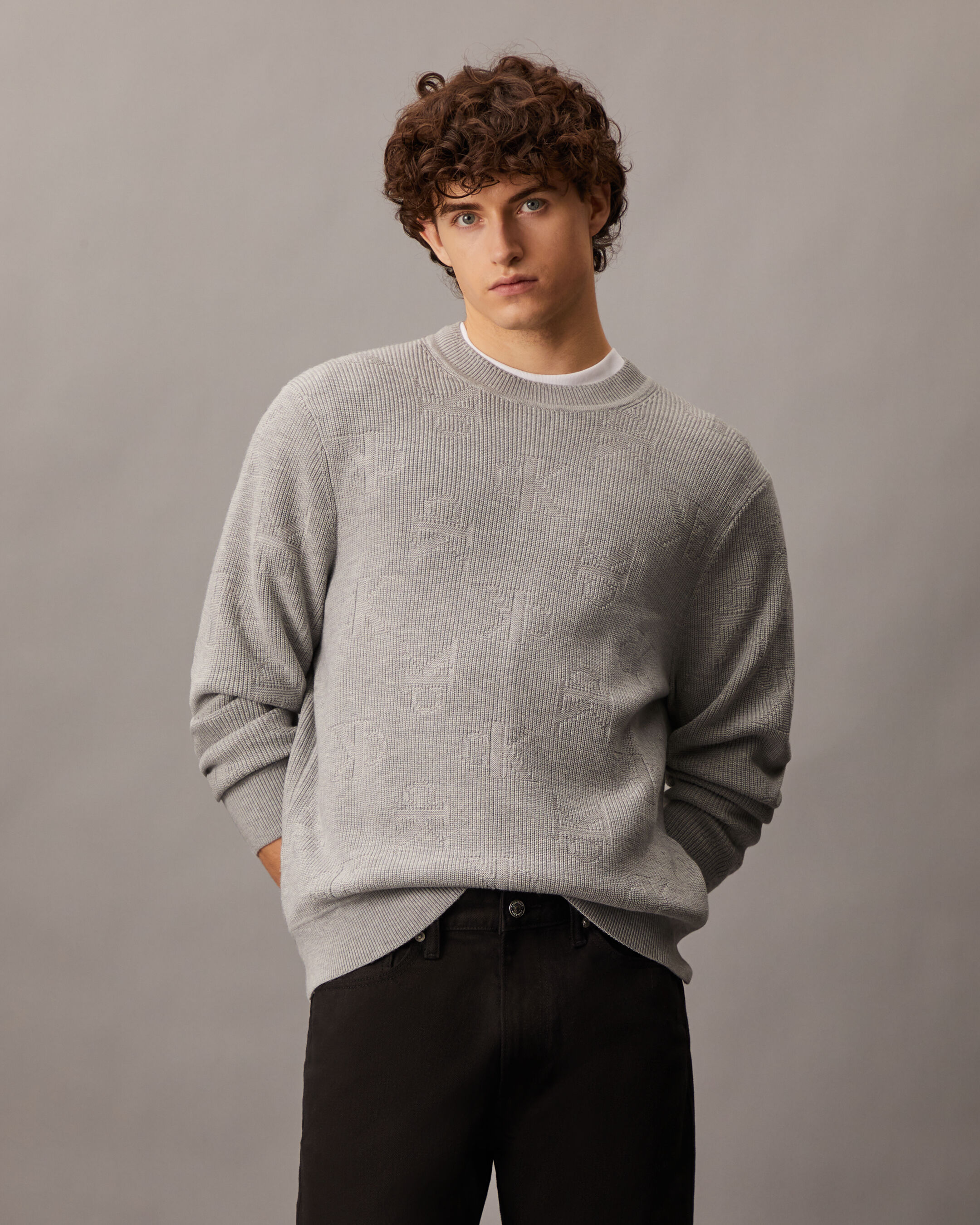 Monogram Pullover Sweater grey Calvin Klein Hong Kong