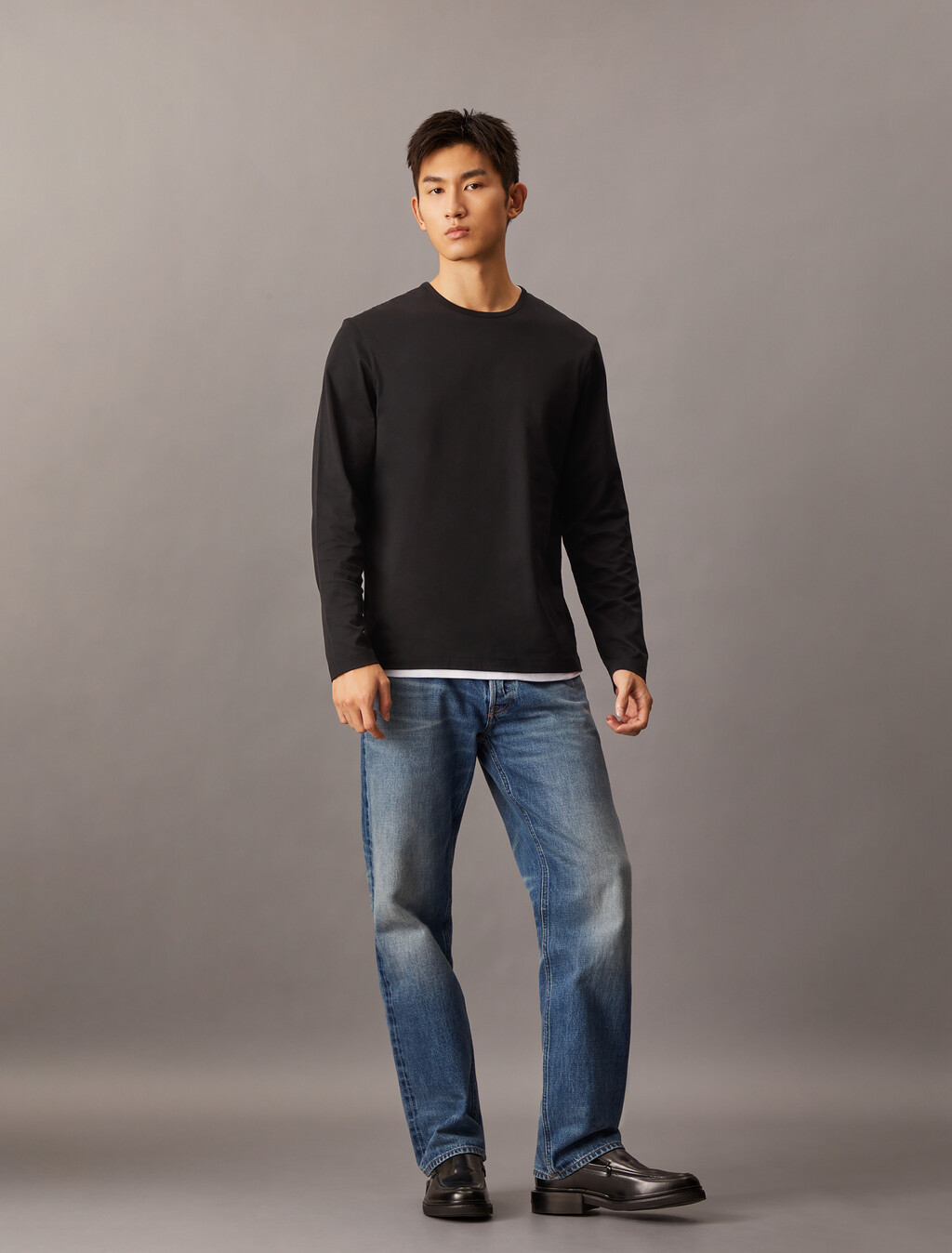 The Calvin Mercerized Tee, Black, hi-res