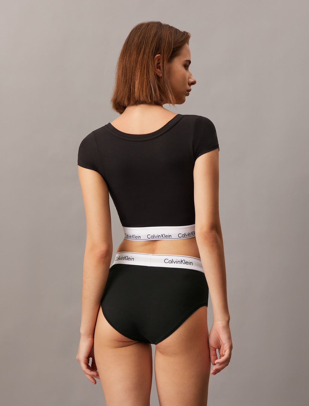 Icon Cotton Modal 棉質莫代爾高腰比基尼, Black, hi-res