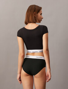Icon Cotton Modal 棉質莫代爾高腰比基尼, Black, hi-res