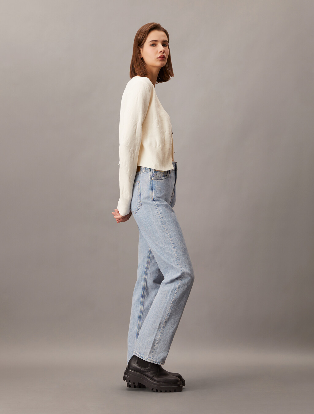 Italian High Rise Straight Jeans, Denim Light, hi-res