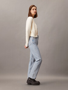 Italian High Rise Straight Jeans, Denim Light, hi-res