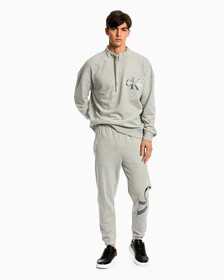 Two Tone Monogram 運動褲, Light Grey Heather, hi-res